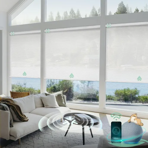 Vista 31 de Yoolax Persianas Inteligentes, Persianas Enrollables Motorizadas Matter Opacas Blackout Automáticas para Ventanas, Persianas Motorizadas Compatibles