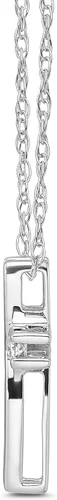 Vista 2 de ARAIYA FINE JEWELRY 10K Gold or Silver Diamond Cross Pendant with Gold Plated Silver Rope Chain Necklace (14 cttw, I-J Color, I2-I3 Clarity), 18