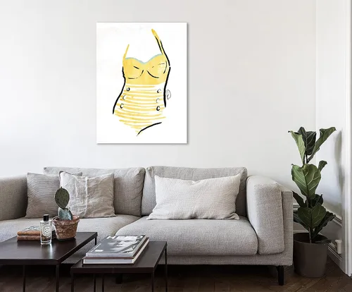 Vista 3 de Jaxson Rea "Vintage Swimsuit Pastel II Gallery Wrapped Canvas by Onrei, 12" x 16
