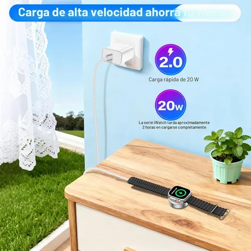 Vista 8 de Esenciales de viaje para cargador de Apple Watch, cargador de iPhone, cable de carga múltiple 3 en 1 tipo C/Lightning/magnético con bloque