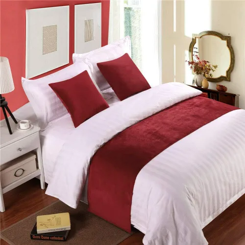 Vista 14 de Pañuelo de terciopelo de lujo, toalla de cola de cama, decoración de ropa de cama para el hogar, hotel, dormitorio