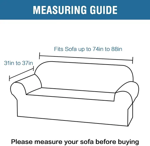 Vista 6 de H.VERSAILTEX Fundas elásticas para sofá de 3 cojines, funda elástica para silla, color marfil