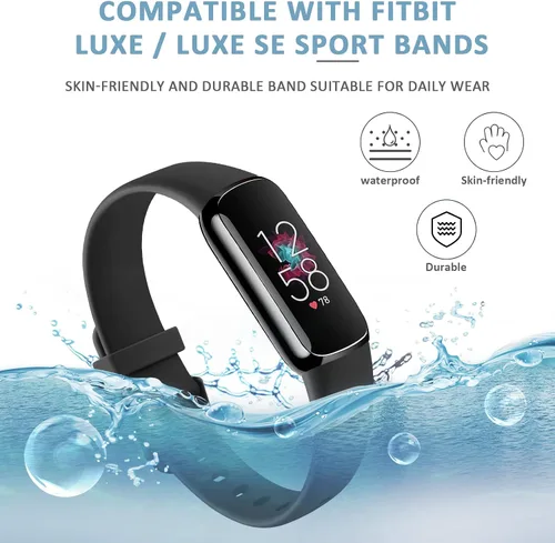 Vista 3 de Paquete de 3 correas Fitbit Luxe compatibles con Fitbit Luxe, correas de repuesto de silicona suave para mujeres y hombres