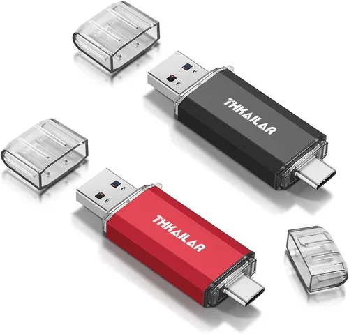 Vista 10 de Thkailar Unidad USB C de 128 GB, unidad USB 3.0 rápida de 120 MB/s para iPhone 15, MacBook, Android y PC, unidad flash tipo C de doble conector