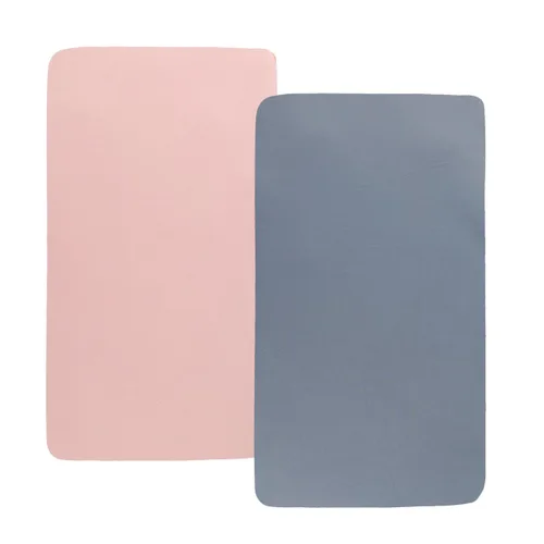 Vista 30 de Juego de sábanas de moisés, paquete de 2 sábanas bajeras ajustadas, elásticas ultra suaves, para colchón de cuna rectangular ovalada de reloj