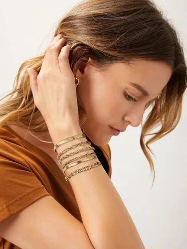Vista 5 de Roe Dolph Pulseras apilables de oro para mujer, juego de pulseras de tobillo bohemias, pulseras de cadena cubana en capas, pulseras de cadena