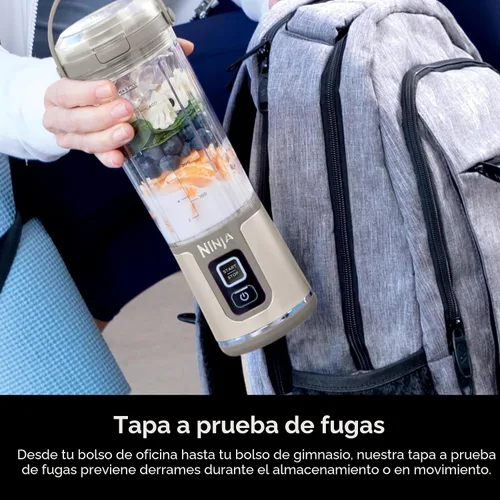 Vista 7 de Ninja Blast Two-Pack Portable Blender, 18oz, Peach & Stone, BC155PS Dos licuadoras portátiles Ninja Blast inalámbricas. USB-C recargable, BlastBlade