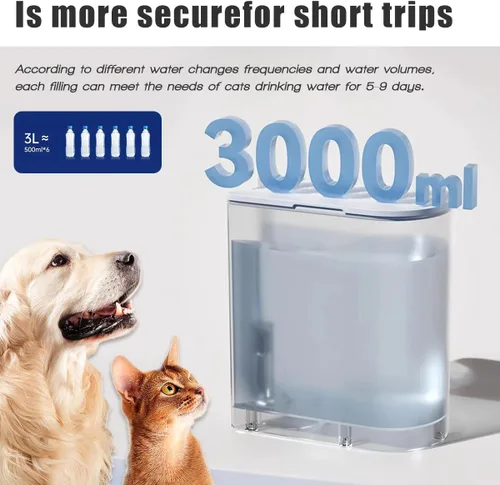 Vista 4 de Fuente de agua inalámbrica inteligente para mascotas, fuente de agua para mascotas mejorada 2026 sin filtro, diseño ultrasilencioso de 3.5 L/118