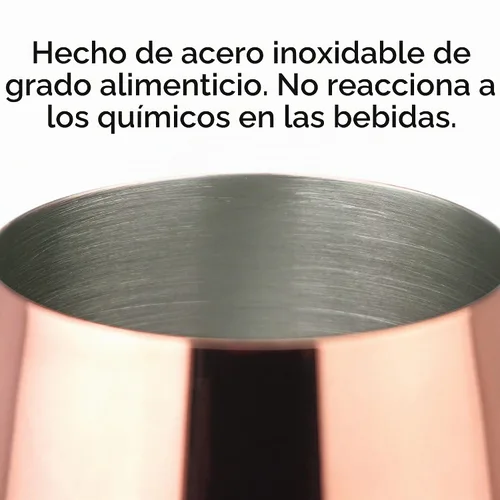 Vista 2 de PG Juego de copas de vino de acero inoxidable con tallo de cobre y oro rosa, 4 – 18.5 oz