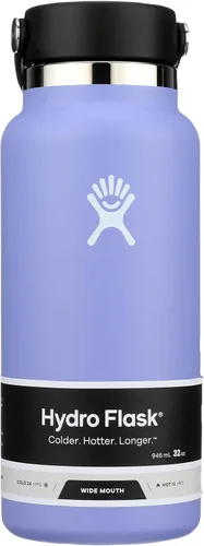 Vista 36 de Hydro Flask Botella de agua – Acero inoxidable aislado – Tapa flexible de boca ancha, antiderrames, a prueba de fugas y recargable en agave de 20