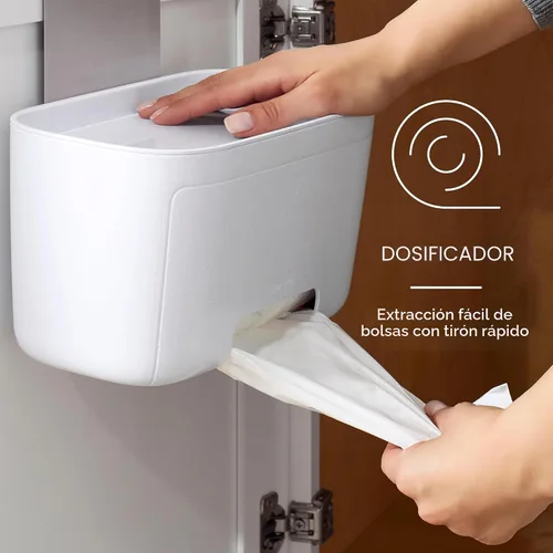 Vista 2 de YouCopia DoorStash Dispensador de Bolsas de Basura, Organizador Colgante para Puerta de Armario de Cocina con Tapa Desmontable para Almacenamiento