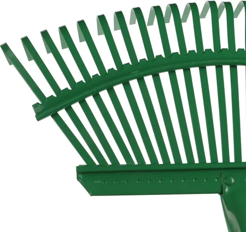Vista 6 de INOOMP Rastrillo de hojas para césped, herramienta de jardinería resistente, dientes para una limpieza eficiente de hojas y desechos, diseño