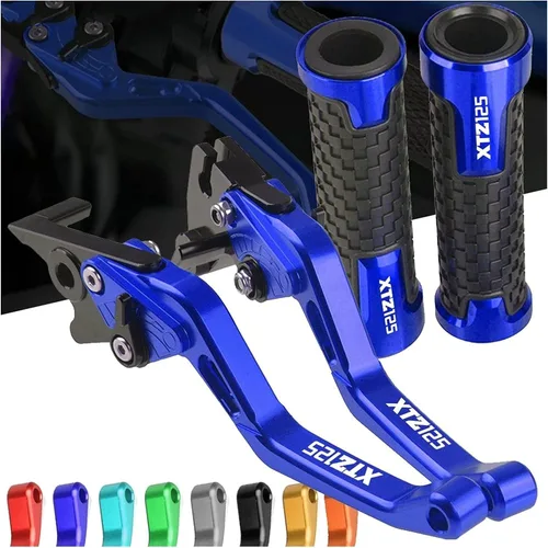 Vista 5 de Para Yamaha XTZ125 XTZ 125 2014 2015 Accesorios de carreras de motocicletas CNC freno embrague palancas manillar agarre mango mano Grips (Color : 1)