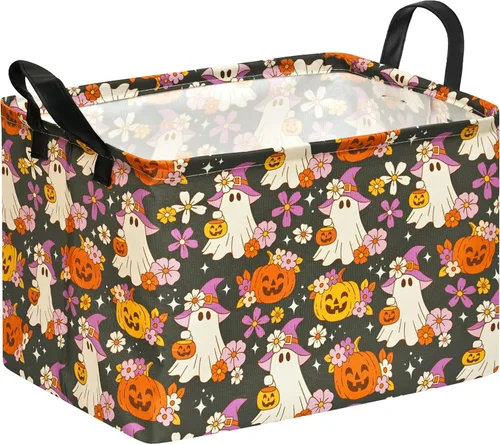Vista 47 de Cesta de almacenamiento vacía para niños, organizador de almacenamiento impermeable de béisbol, cestas plegables con asas para mujeres, cesta