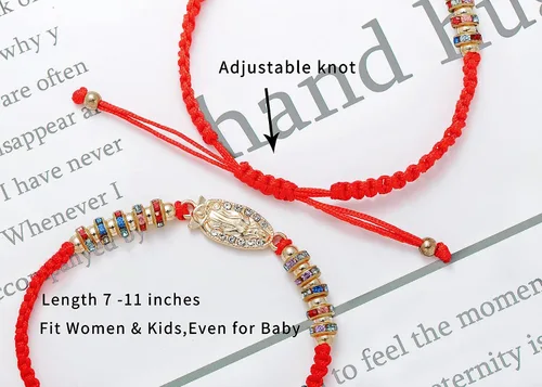 Vista 3 de BONITTER 612 PCS Virgin MarySaint BenedictSaint Jude bracelet Rosary Handmade Red Knot String Bracelets Luck bracelet Men Or Women As Gifts and Used