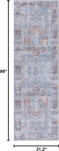 Vista 2 de SAFAVIEH Tucson Collection - Alfombra lavable de 2 pies 6 x 8 pies, color beige y resistente al óxido, antideslizante, ideal para zonas de alto