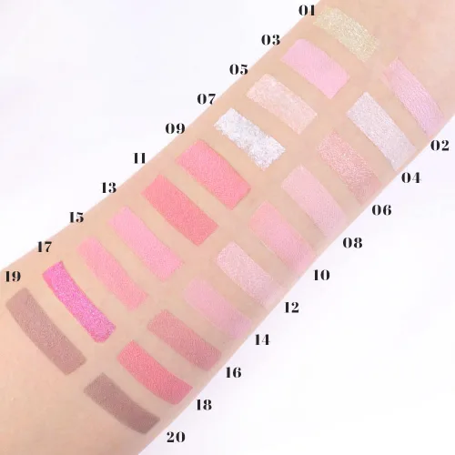 Vista 5 de SUAKE Paleta de sombras de ojos rosa nude, mate y brillante, alta pigmentación, 20 colores, marrón y morado para maquillaje de ojos, paleta