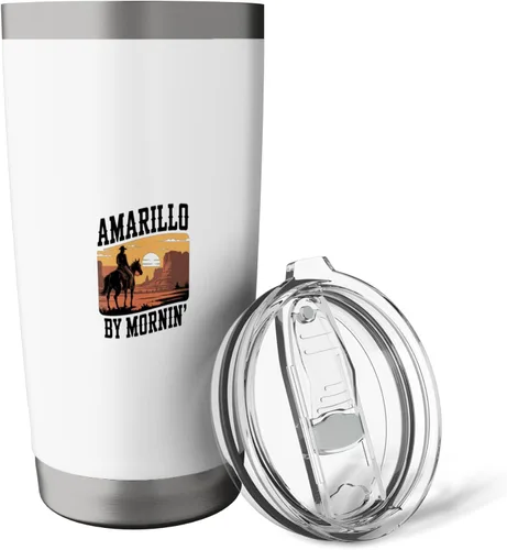 Vista 5 de Amarillo By Mornin Folk Style Western Country Music Stainless Steel Insulated Tumbler