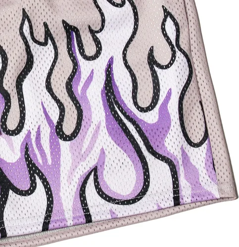 Vista 8 de BOOMLEMON Pantalones cortos de baloncesto para hombre, pantalones cortos deportivos de entrenamiento casual con estampado gráfico de llama de malla