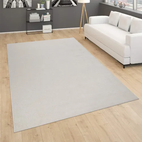 Vista 5 de Paco Home Alfombra de área sólida en color crema, diseño liso moderno, tamaño: 2' x 3'3