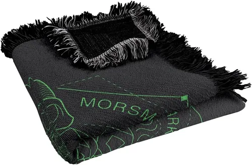 Vista 5 de Manta de Harry Potter, 50 x 60 pulgadas, diseño de marca de mortífago, manta tejida de mezcla de algodón con flecos