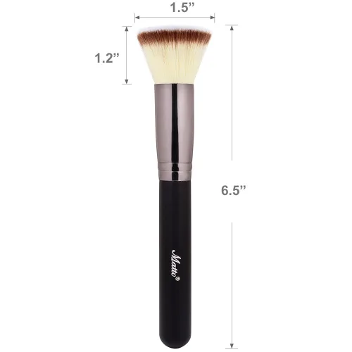 Vista 6 de Matto Flat Kabuki - Brocha de maquillaje con parte superior plana para mezcla de base líquida, crema mineral en polvo, 1 unidad