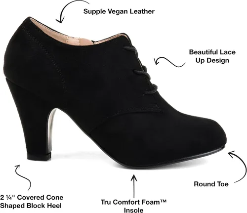 Vista 2 de Journee Collection Botines Leona para mujer con punta redonda y detalle de cordones