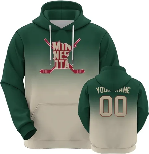 Vista 20 de Custom Hockey City Map Gradient Hoodies-Personalized Name Number Hooded Sweatshirts Hockey Fans Gifts for Men,Women,Youth