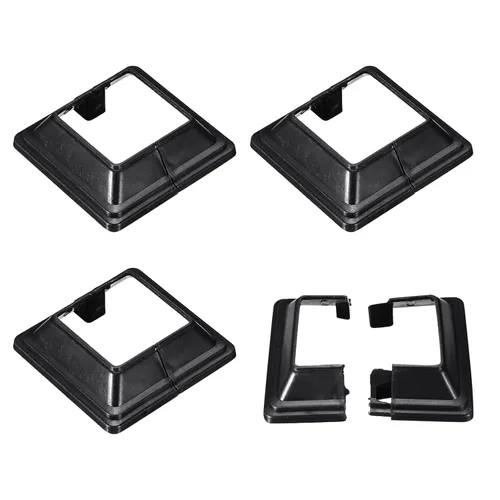 Vista 6 de uxcell Falda para poste, 4 piezas de 1.024 x 1.024 in/1.02 x 1.02 pulgadas, cubierta de base de poste de estilo dividido, falda para valla