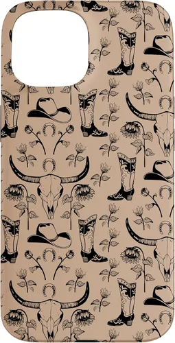 Vista 6 de Western Boho Skull, Sunflowers, Country Girls, Cowgirls Boot Case for iPhone 17
