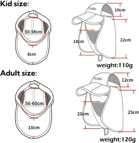 Vista 3 de Sombrero de sol transpirable de ala ancha UPF 50+ con solapa para el cuello, protección UV, gorra de secado rápido para verano, pesca al aire libre