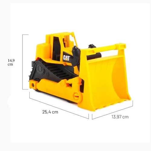 Vista 5 de Cat Construction Fleet - Bulldozer Toy de 10 pulgadas, plástico resistente, hoja de trabajo y ruedas libres, vehículo de caja de arena