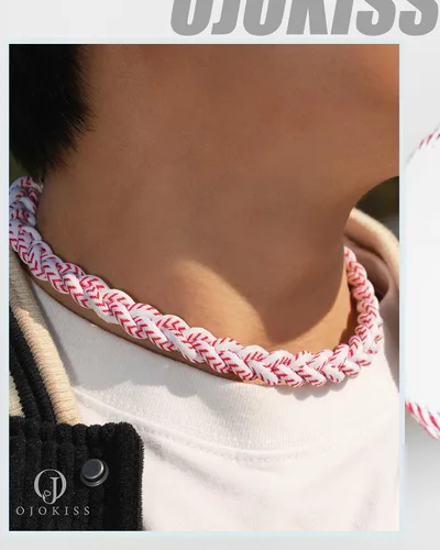Vista 2 de Regalos de béisbol, baloncesto, fútbol, collar de béisbol, baloncesto, fútbol, cuerda trenzada de nailon para ideas de adolescentes con tarjeta