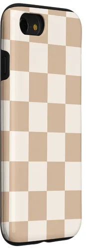 Vista 35 de Funda de tablero de ajedrez marrón beige claro para iPhone 14 Pro