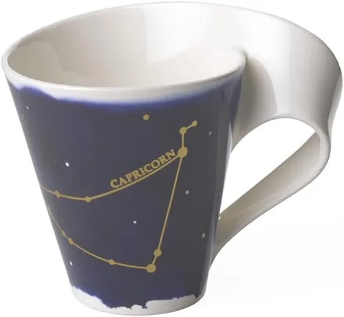 Vista 6 de Villeroy & Boch NewWave - Taza de estrellas con asa, bonita forma con motivo de acuario, porcelana premium, fabricada en Alemania, apta