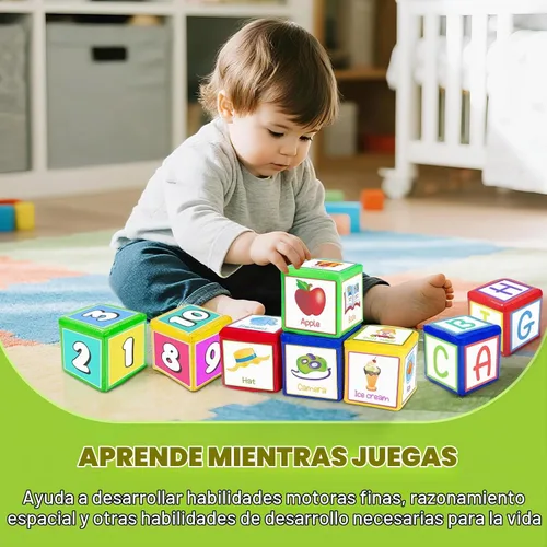 Vista 2 de Eamay Juego de 4 cubos de bolsillo para aprender, a partir de 5 meses. Juego de 2