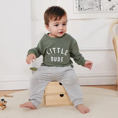 Vista 5 de Conjunto de ropa de 2 piezas para bebés y niños pequeños para otoño e invierno