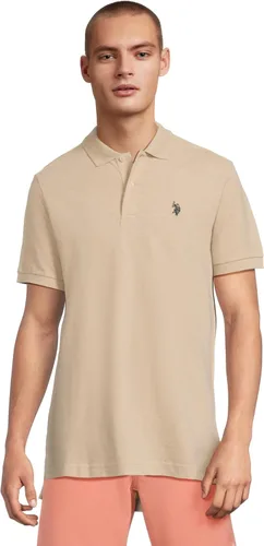 Vista 98 de Polo de piqué de algodón sólido para hombre con pequeño Pony Gris jaspeado