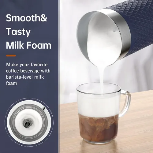 Vista 8 de SIMPLETASTE Espumador de leche, vaporizador de leche eléctrico 4 en 1, máquina automática de espuma caliente y fría y calentador de leche para café