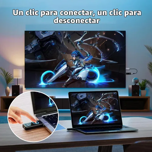 Vista 4 de Transmisor y receptor HDMI inalámbrico 4K, 2.4/5GHz 1080P Kit extensor inalámbrico portátil HDMI adaptador para transmisión de video y audio a