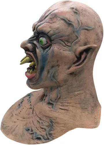 Vista 5 de Bulex Máscara de zombi espeluznante de Halloween máscara facial realista aterradora para fiesta de adultos disfraz de cosplay accesorios