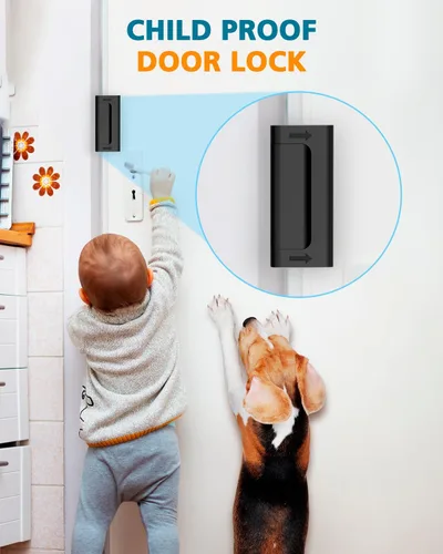 Vista 4 de Cerradura de puerta de seguridad para el hogar, cerraduras de puerta para niños, cerradura a prueba de niños para puerta delantera, cerradura