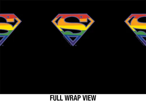 Vista 3 de Superman OFFICIAL - Botella de agua aislada de 18 onzas con logotipo de Rainbow Shield, resistente a fugas, de acero inoxidable aislado al vacío