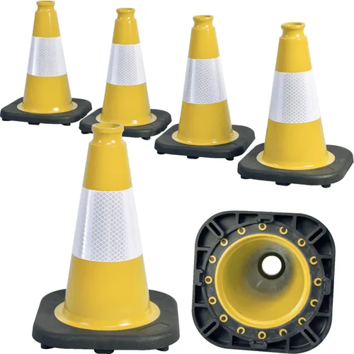 Vista 18 de Paquete de 6 conos de tráfico de PVC verdes de 12 pulgadas con base resistente, conos de seguridad de alta visibilidad para todo tipo de clima