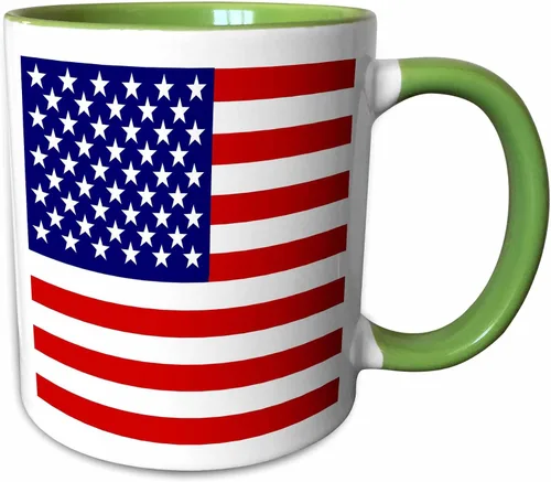 Vista 9 de 3dRose Bandera americana - Patriotic USA estrellas y rayas rojo blanco y azul - 4 de julio America Patriot 11oz taza negra bicolor