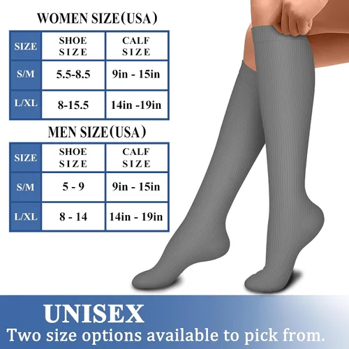 Vista 7 de CHARMKING Calcetines de compresión para mujeres y hombres (4 pares) de 15 a 20 mmHg es el mejor apoyo para atletismo, correr, ciclismo