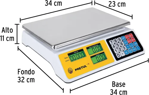 Vista 3 de Báscula electrónica Pretul 88.2 lbs de capacidad multifunción