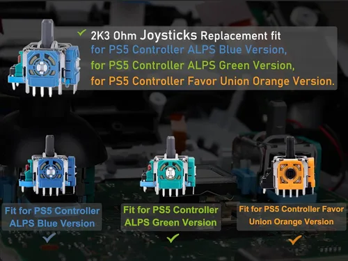 Vista 3 de 4 piezas de repuesto para controlador DualSense PS5, sensor analógico 3D, palillos de pulgar de rueda Joystick Rocker Módulo de reemplazo
