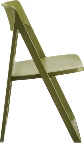 Vista 3 de Compamia Dream - Silla plegable de resina de grado comercial para exteriores, color verde oliva