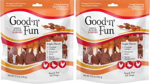 Vista 6 de Good'N'Fun - Brochetas de cuero crudo de triple sabor para perros